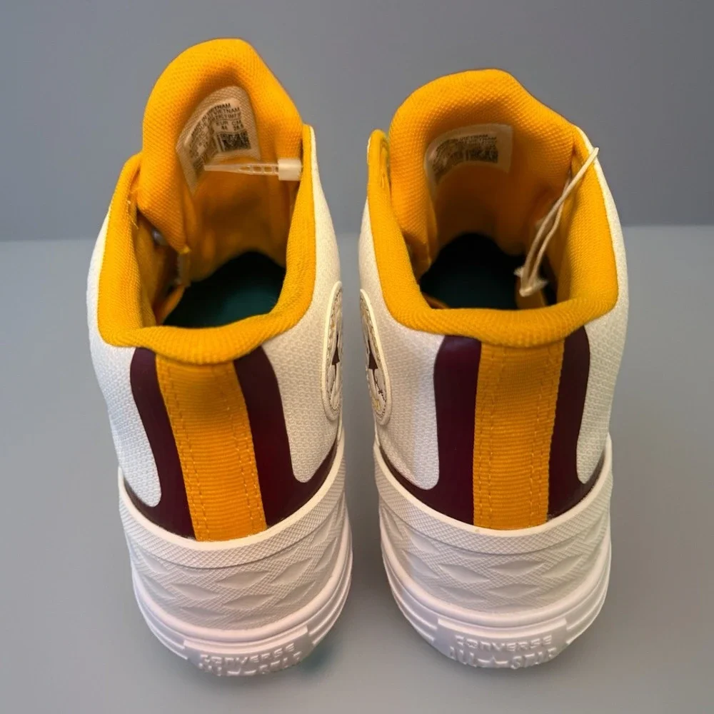NEW Chuck Taylor Converse All Star Flux Ultra High Top Wht Burgundy Yellow Sz 10